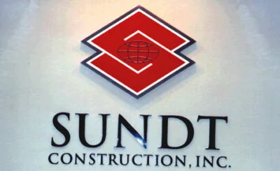 Dimensional logo sign for Sundt Construction